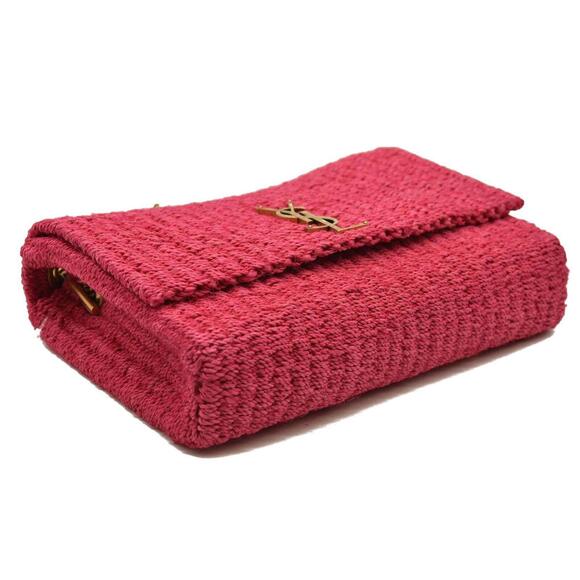 Saint Laurent ﻿Medium Kate Raffia Shoulder Bag Pink Glo - Picture 4 of 15